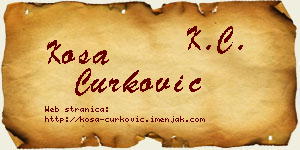 Kosa Ćurković vizit kartica